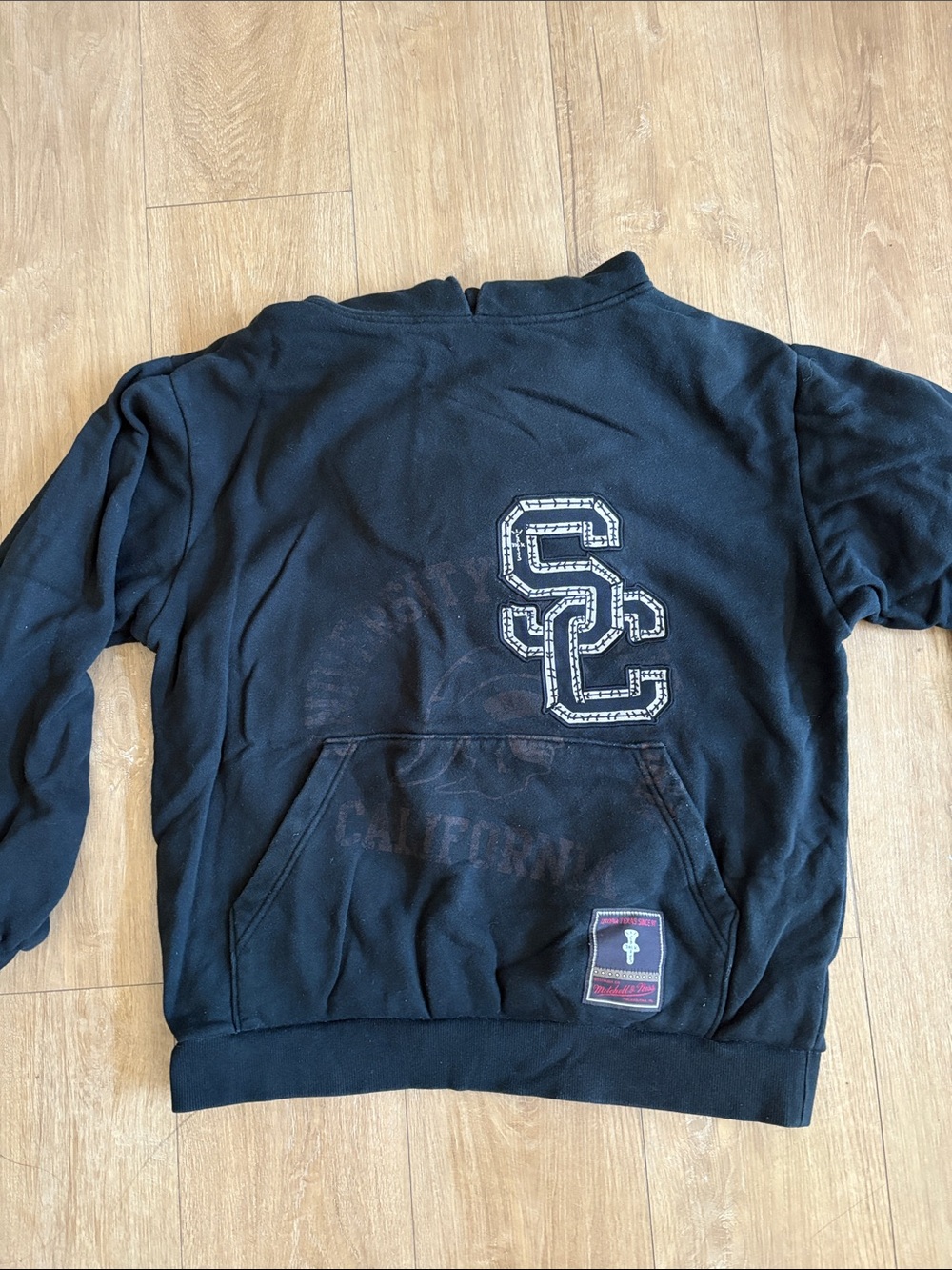 Travis Scott x Mitchell & Ness USC Trojans Overlap Pullover Hoodie Black
